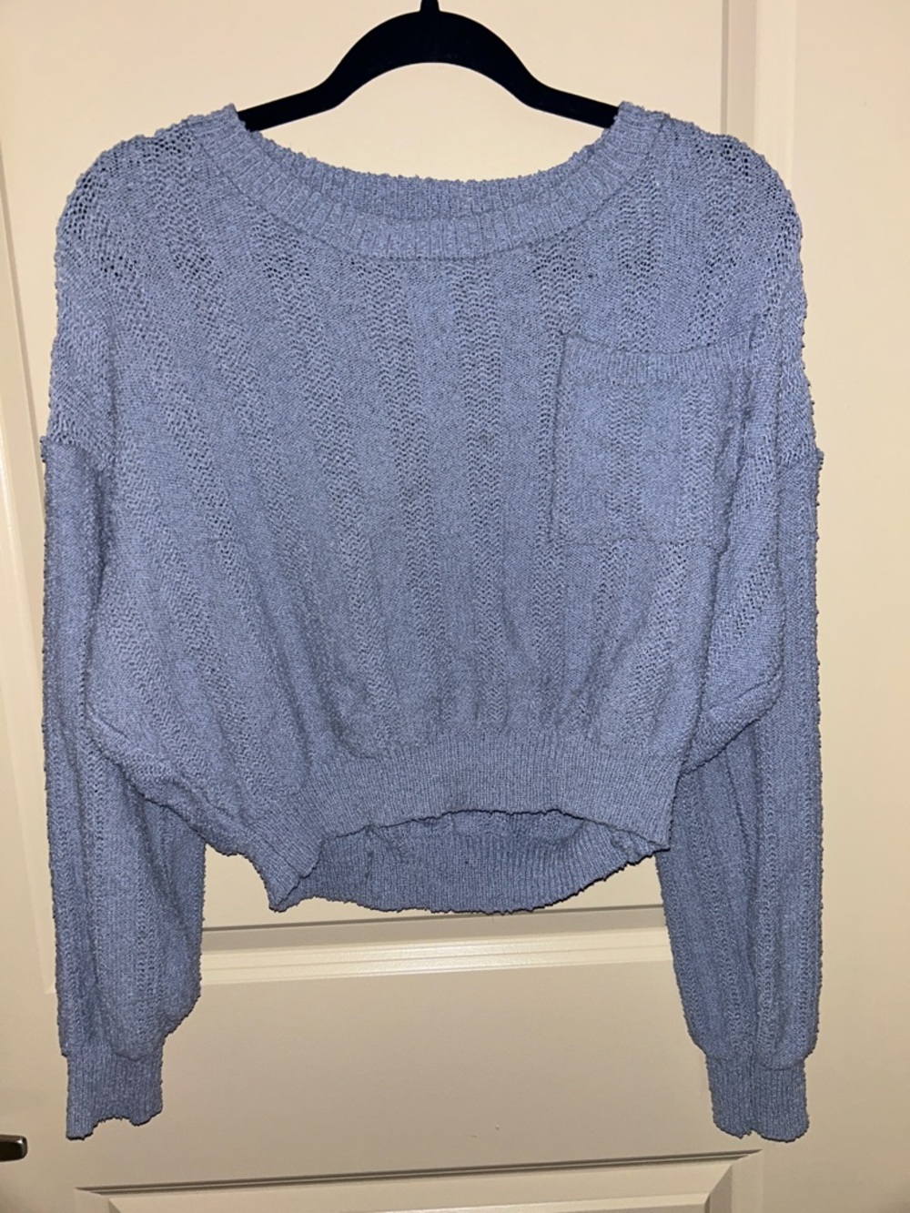 Altar’d State Light Blue Cropped Knit Sweater - Women's OPEN TO OFFERS